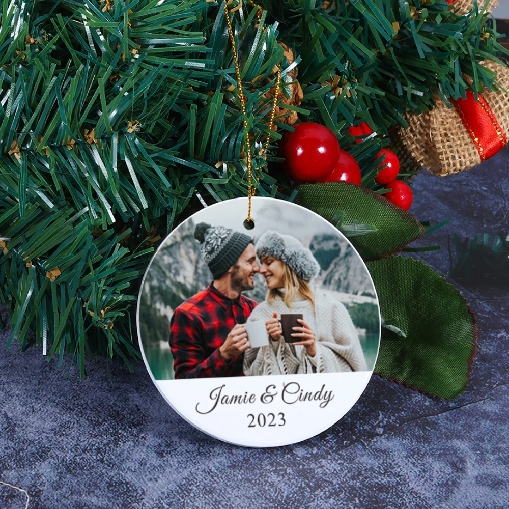 Top Trends: Customized Photo Couples Ornament Christmas Ceramic Unique Ornament For Her Him Personalized Name Date Memorial Gifts 2024 Shoppable Styles