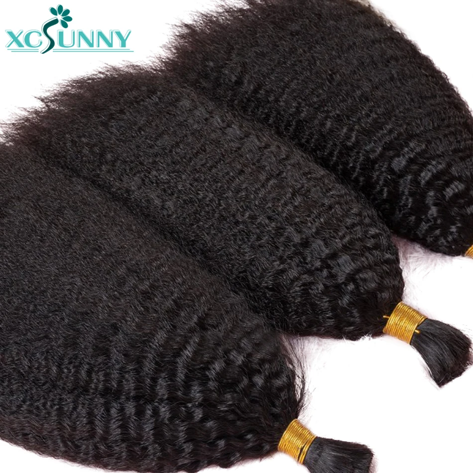 Top Trends: Kinky Straight Bulk Human Hair For Braiding No Weft Full End Double Drown Extensions 5pcs Burmese Bulk Hair Bundles Wholesale Shoppable Styles