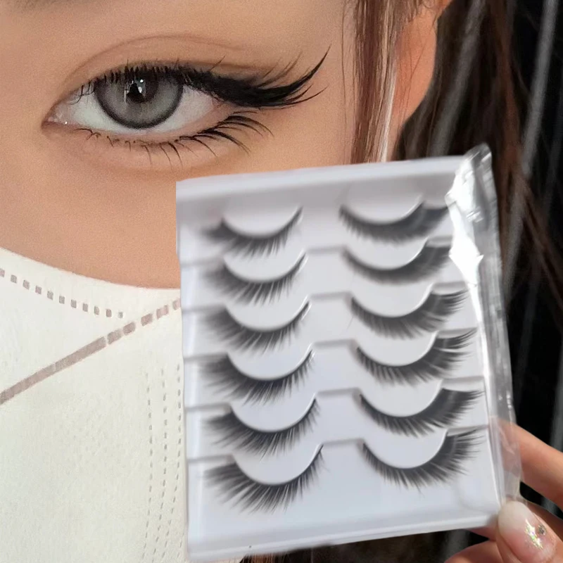 Top Trends: 6 / 1Pair False Mink Eyelash Handmade Natural Long Lash Curl Charming Foxy Eye Lashes Eyelash Extension Eye Make Up Tool Wholesale Shoppable Styles