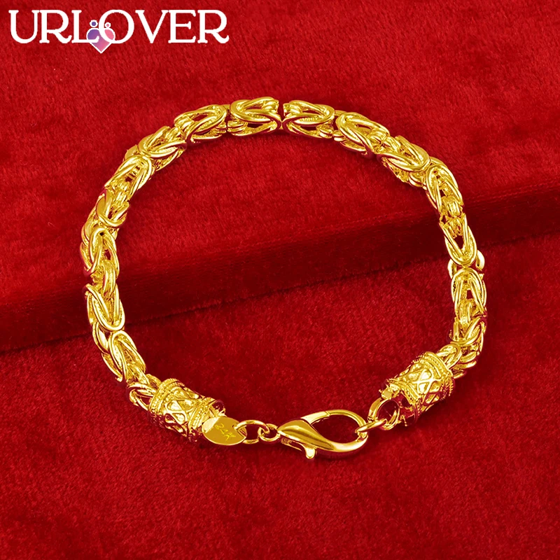 Top Trends: URLOVER 24K Gold Bracelet Keel Chain Hip Hop Bracelets For Woman Man Birthday Wedding Engagement Fashion Party Charm Jewelry Shoppable Styles