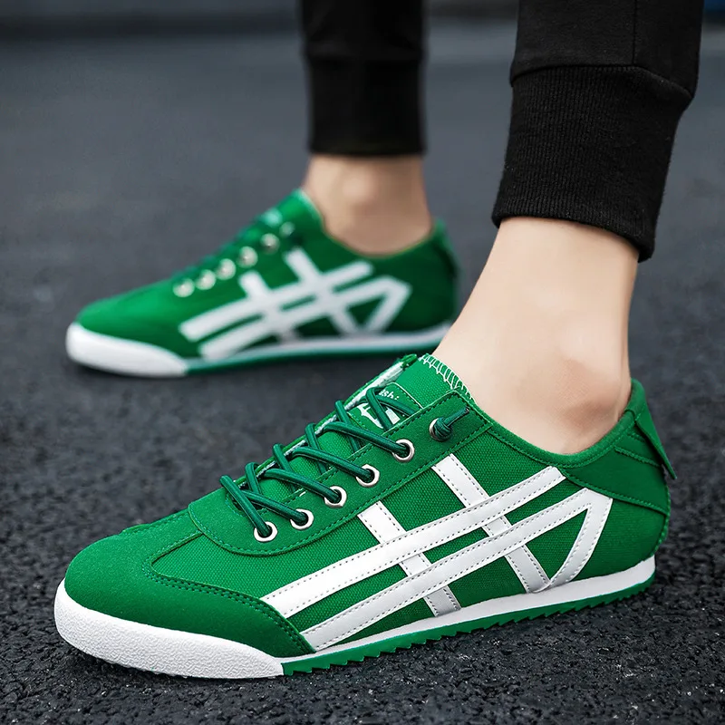 Top Trends: 2023 Spring Fashion Green Men&#039;s Casual Sneakers Breathable Light Canvas Shoes Design Low Cut Men Flat Shoes Zapatillas Hombre Shoppable Styles