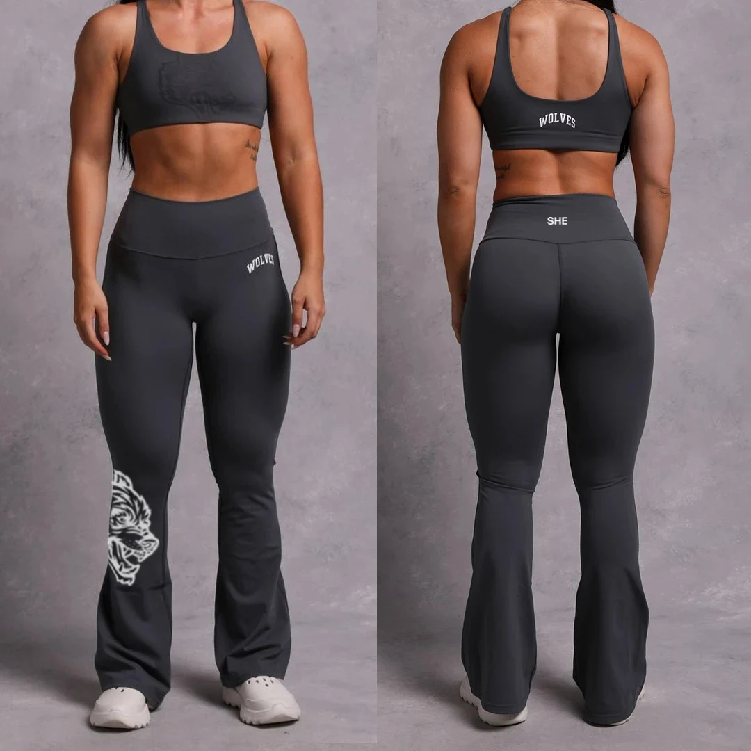 Top Trends: Darc She Sport Flare Leggings Sport Fitness Elastic Gym Flared Pants Breathable Yoga Sexy Soft Women Sports Bell-bottom Trousers Shoppable Styles