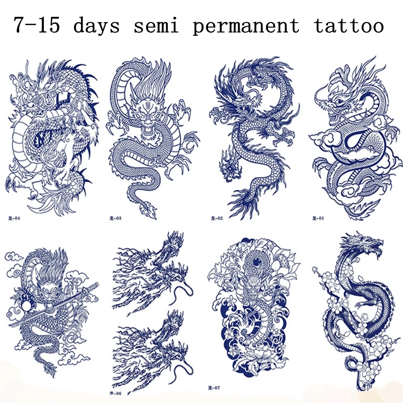 Top Trends: Dragon Juice Ink Tatouage Semi Permanent Temporary Tattoo Stickers Waterproof Lasting Tatuajes Temporales Hombre Art Fake Tattoo Shoppable Styles