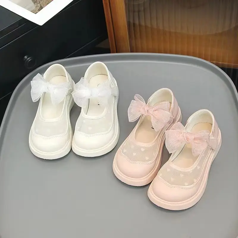 Top Trends: Girls' Leather Shoes 2023 Summer New Children's Mesh Splice Fashion Princess Shoes Girls' Soft Sole Breathable Single Shoes Shoppable Styles