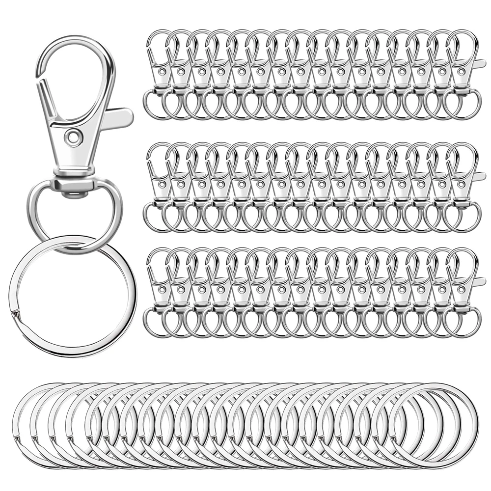 Top Trends: 100PCS Swivel Clasps Lanyard Snap Hooks With Key Rings Key Chain Clip Hooks Lobster Claw Clasps For Keychains Jewelry DIY Crafts Shoppable Styles