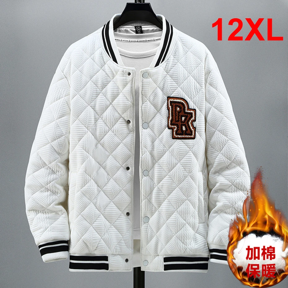 Top Trends: Autumn Winter Thick Varsity Jacket Men Baseball Jacket Plus Size 12XL Coat Men Winter Warm Outerwear Big Size 10XL 12XL Shoppable Styles