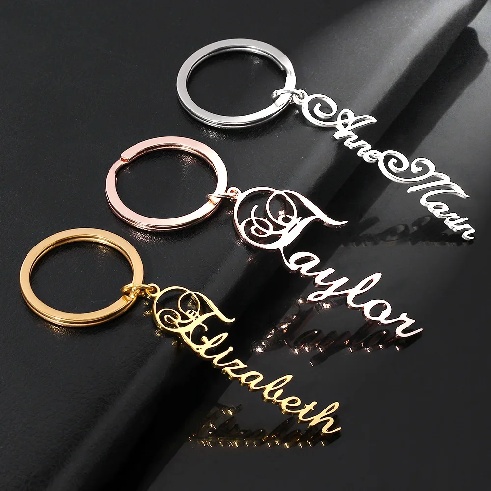 Top Trends: Personalized Custom Women Name Letter Keyring Unique Stainless Steel Key Chain For Man Customize Keychain Jewelry Gifts New Shoppable Styles