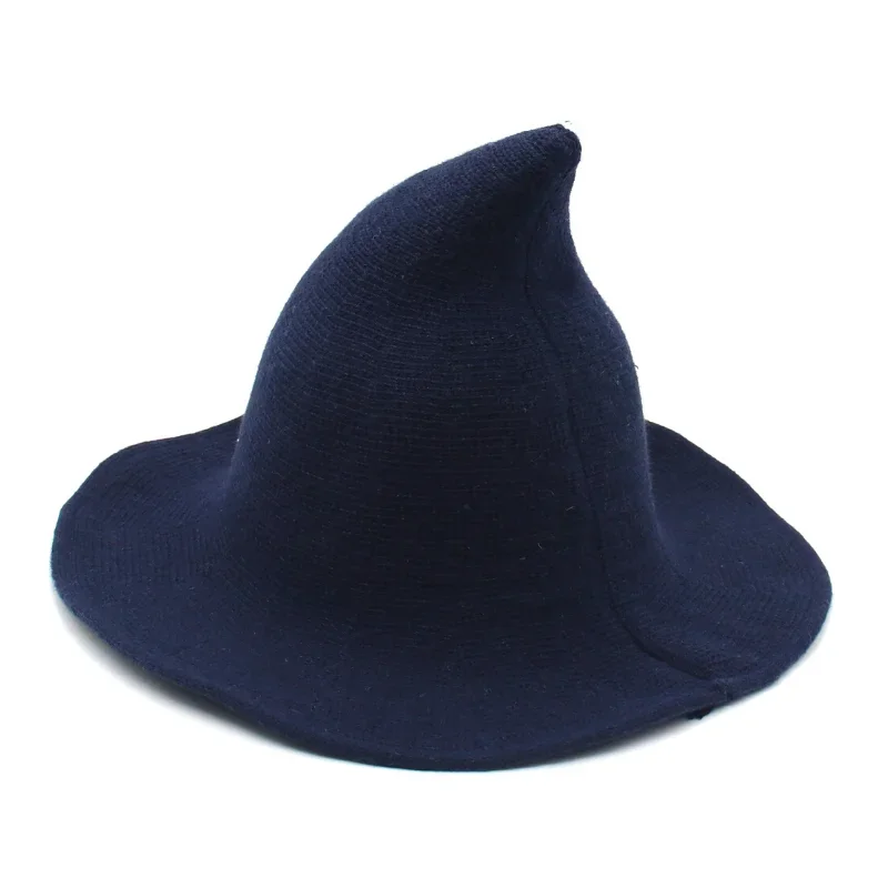 Top Trends: Modern Halloween Festival Witch Hat High Quality Woolen Magical Party Long Point Hats For Women Cosplay Decoration Club Lady Hat Shoppable Styles - Image 4