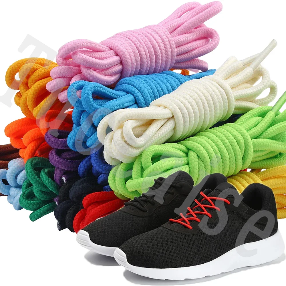 Top Trends: 1Pair Classic Solid Round Shoelaces Durable Polyester Shoe Laces Boot Laces Sneaker Shoelace For Kids And Adult Shoe Accessories Shoppable Styles