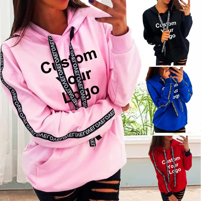 Top Trends: New Autumn Winter Fashion Custom Your Logo Thin Fleece Hoodies For Women Sweatshirts For Young Women Loose Casual Blouse Shoppable Styles