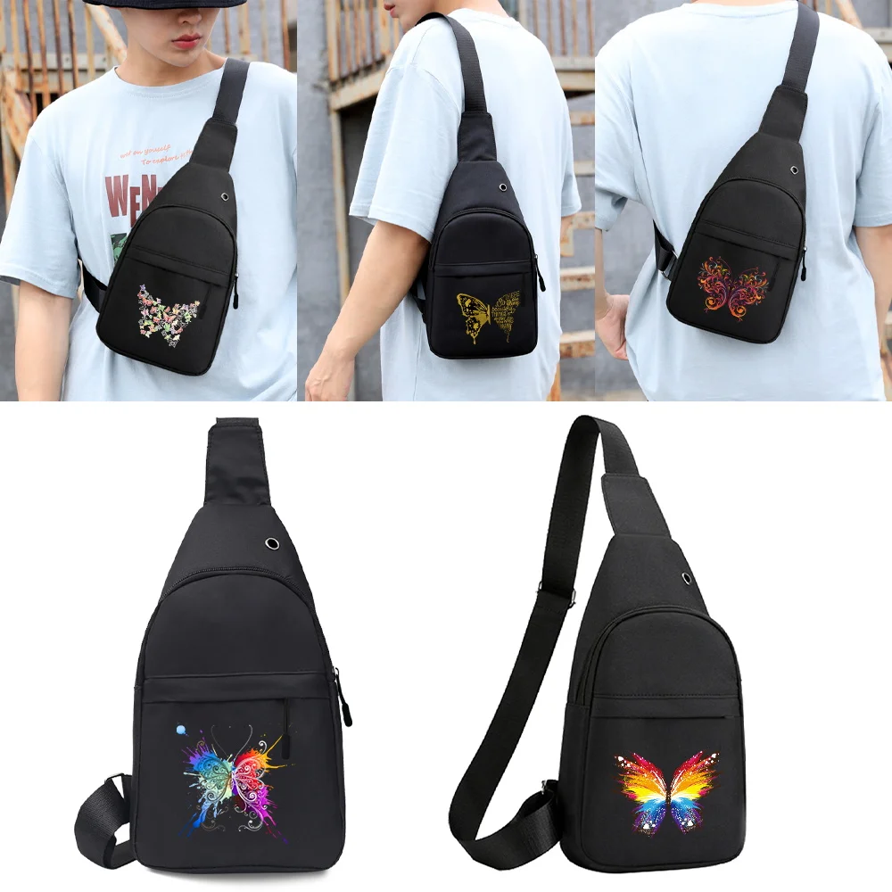 Top Trends: Fashion Butterfly Series Chest Bags Men Shoulder Bag Women Sling Crossbody Bag For Male 2023 New Casual Handbag Travel Phone Bag Shoppable Styles