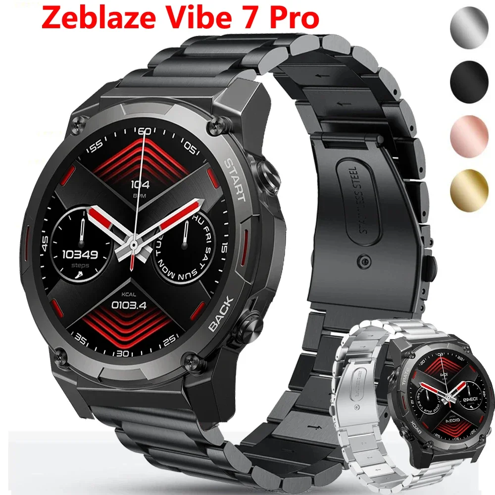 Top Trends: 22mm Watch Bracelet Strap For Zeblaze Vibe 7 Pro / Vibe 7 Lite Smartwatch Stainless Steel Band For Zeblaze Metal Correa Wristband Shoppable Styles