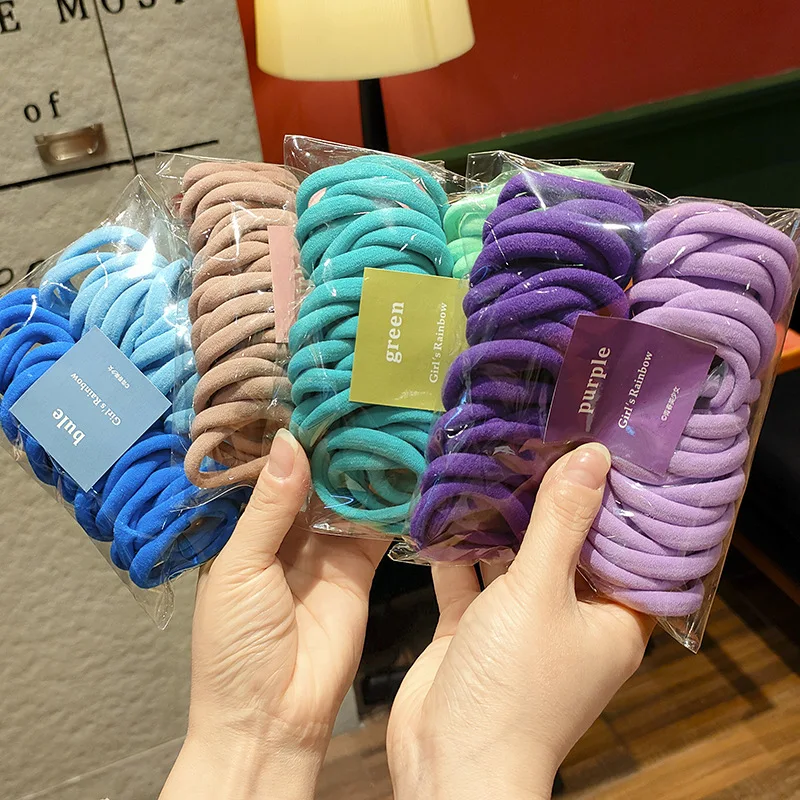 Top Trends: 50 / Set Women Girls 4CM 2CM Colorful Nylon Elastic Hair Bands Ponytail Holder Rubber Bands Scrunchie Headband Hair Accessories Shoppable Styles - Image 3