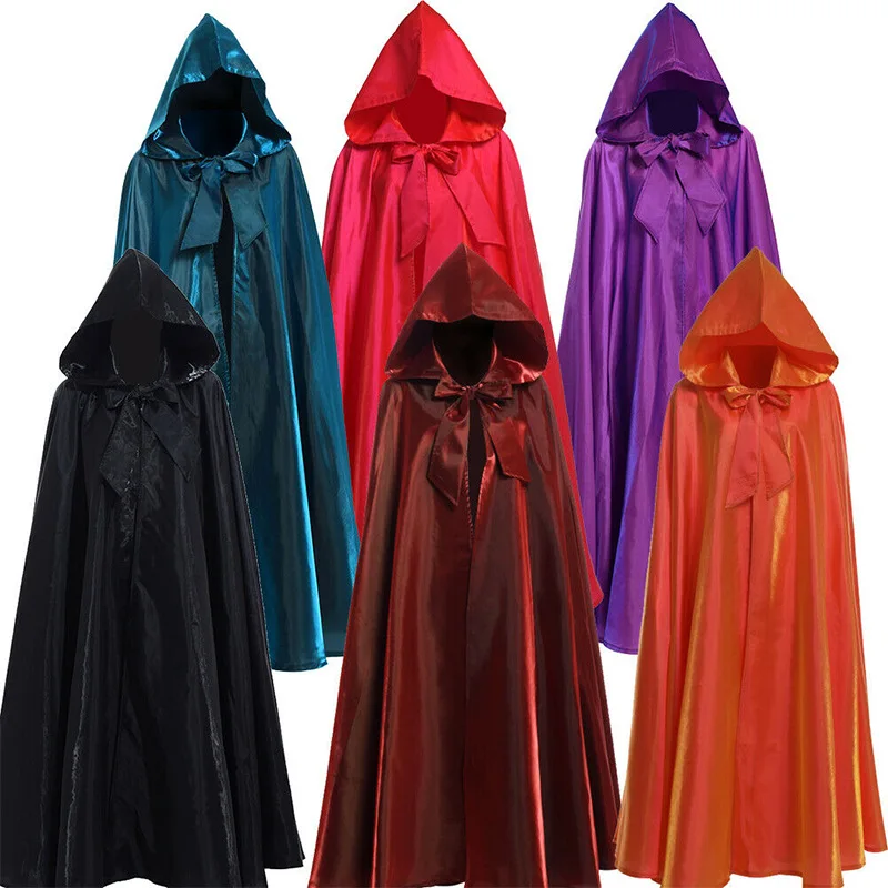 Top Trends: Adult Long Witchcraft Vampire Robe Hooded Cloak 2023 Halloween Party Cosplay Costume Black Red Medieval Cloaks Shoppable Styles