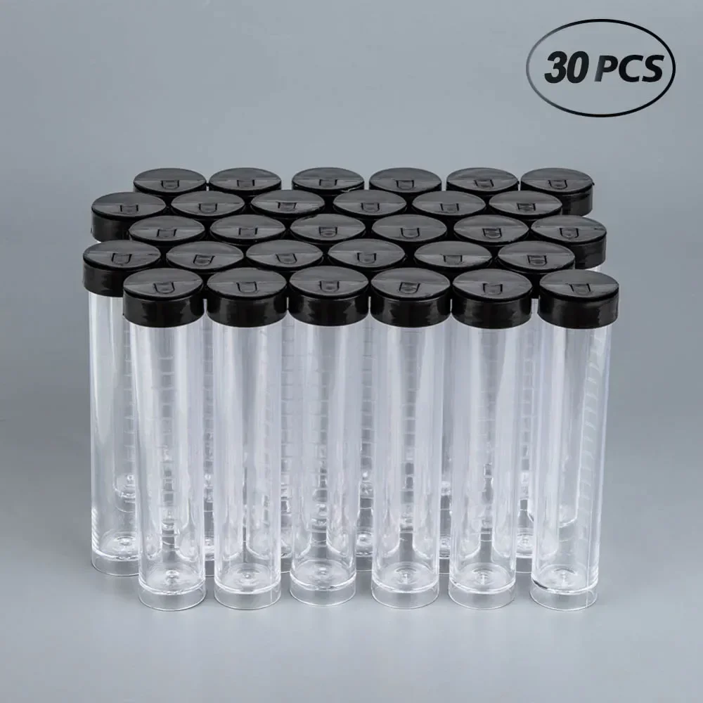 Top Trends: 30Pcs Clear Plastic Tube Bead Containers With Black Screw-Top Lid For Small Parts Jewelry Findings Storage Bottle Shoppable Styles