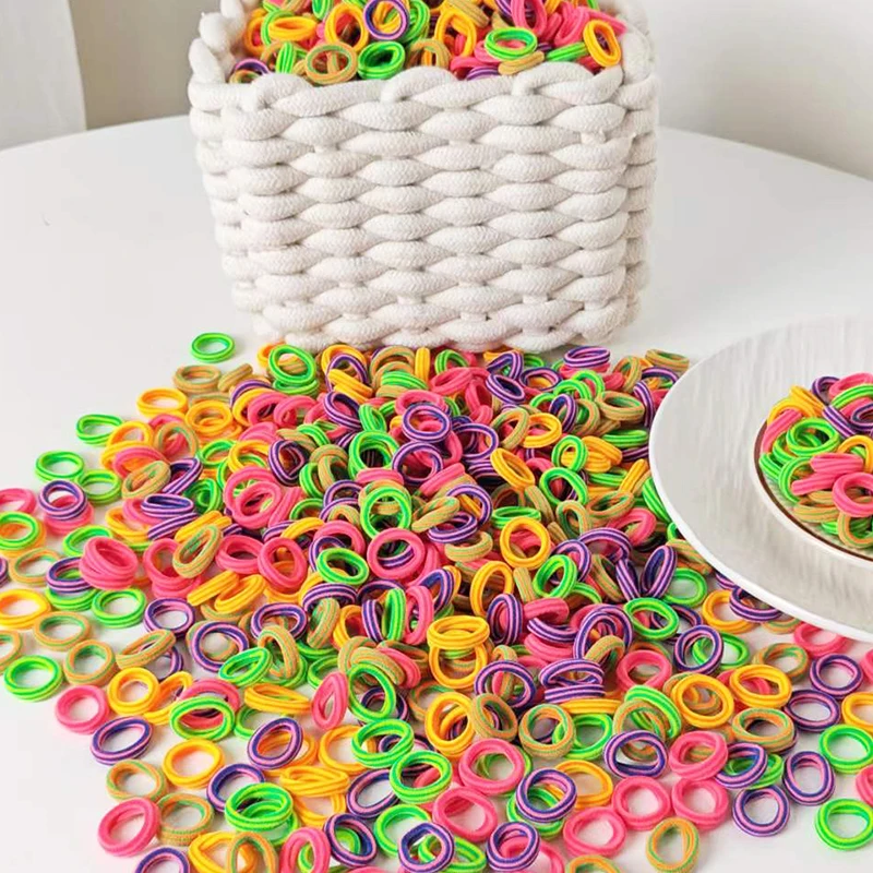 Top Trends: 50 / 100PCS Women Girls Colorful Nylon Elastic Hair Bands Ponytail Hold Small Hair Tie Rubber Bands Scrunchie Hair Accessories Shoppable Styles - Image 3