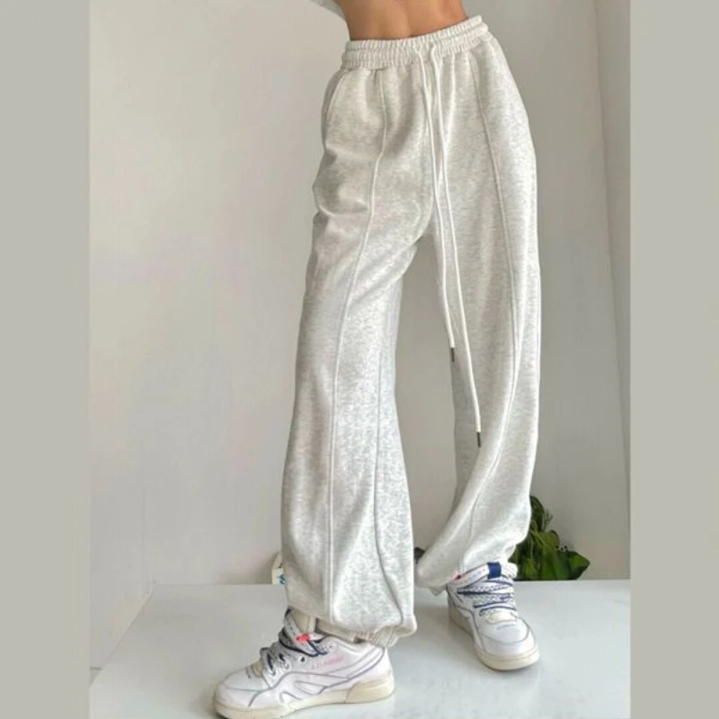 Top Trends: QWEEK Grey Jogger Pants Women Hip Pop Oversize Baggy Sweatpants Harajuku Solid Trousers Korean Dongdaemun 2023 Autumn Shoppable Styles