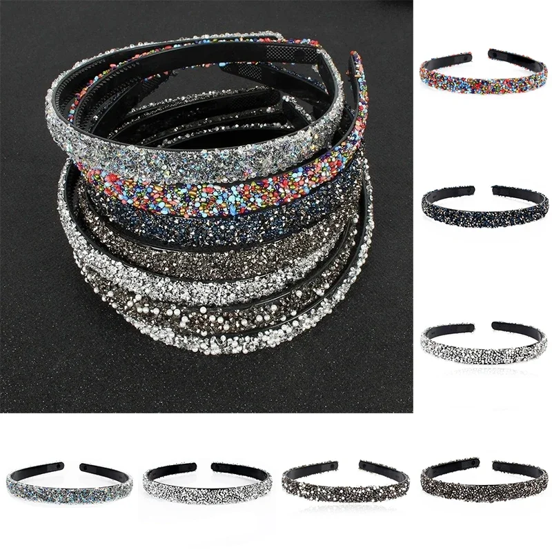 Top Trends: Luxury Pearl Rhinestone Headbands Fashion Thin Sparkly Rainbow Crystal Teeth Hairbands For Women Girl Hair Hoop Hair Accessories Shoppable Styles