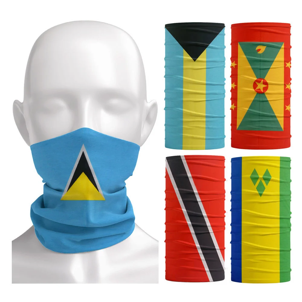 Top Trends: Caribbean Flag Pattern Face & Neck Gaiter Outdoor Sports Sun Protective Bandana Barbados / Bahamas / Grenada Nations Cycling Scarf Shoppable Styles