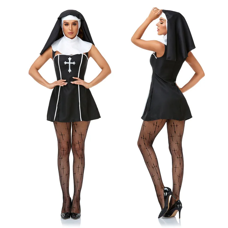 Top Trends: Easter Halloween Cosplay Party Costume Adult Nun Role Play Stage Costume Shoppable Styles