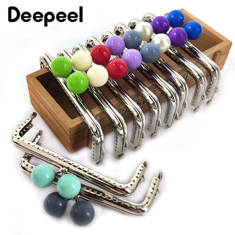 Top Trends: 2 / 5 / 10Pcs Deepeel 12.5cm Colored Bead Metal Bag Handle Kiss Clasp DIY Handbag Sewing Brackets Purse Frame Handles Making Bags Shoppable Styles