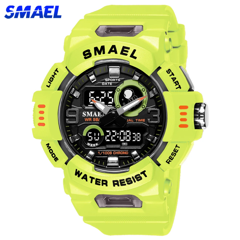 Top Trends: SMAEL Brand Watch Men Dual Display LED Digital Analog Wristwatches Youth Stopwatch Sport Electronic Quartz Waterproof Male Clock Shoppable Styles