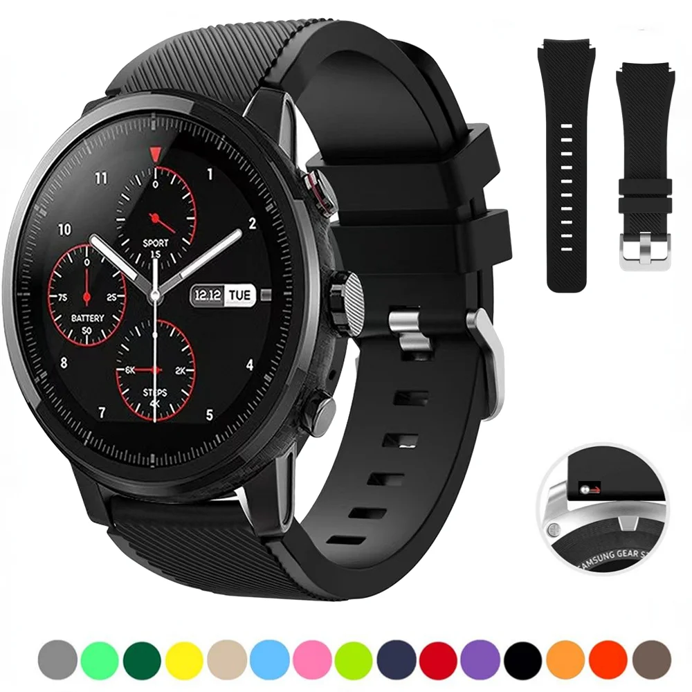 Top Trends: 22mm Silicone Band For Samsung Watch 3 / Gear S3 Frontier / Huawei Watch 3 / 3 Pro / GT / 2 Sports Wristband For Amazfit GTR / Stratos / Pace Shoppable Styles