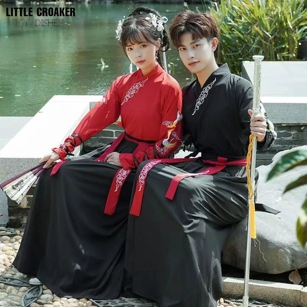 Top Trends: Chinese Clothes Hanfu Black Red Hanfu Women Dresses China Wushu Sword Daxia Cosplay Costumes Kimono Traditional Clothing For Men Shoppable Styles - Image 2