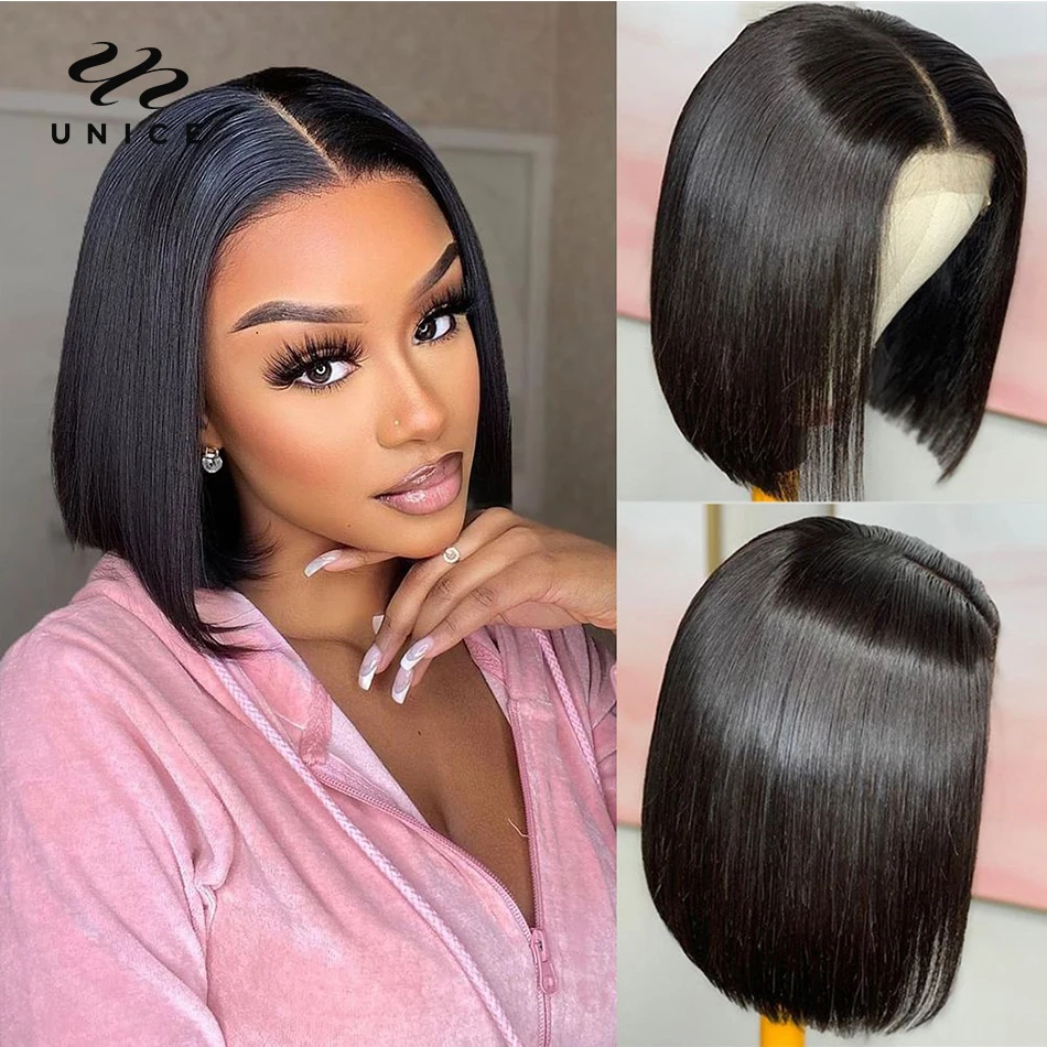 Top Trends: Unice Hair 13x4 Lace Front Human Hair Wigs Blunt Cut Bob Wigs 4x4 Lace Closure Wig Short Bob Wigs Deals For Women Shoppable Styles