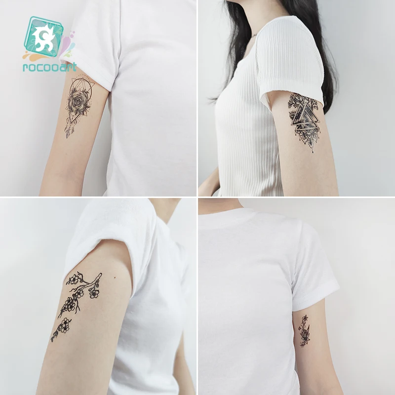 Top Trends: 30 Sheets Temporary Tattoo Sticker Waterproof Body Art Line Rose Star Small Fake Tatto Butterfly Flower Hand Tatoo For Women Men Shoppable Styles - Image 5