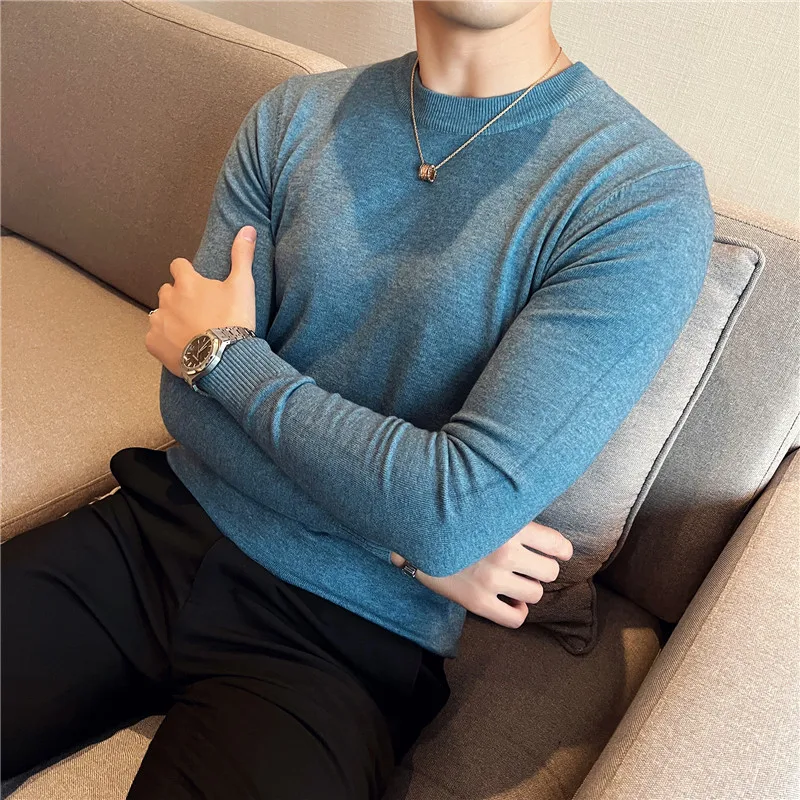 Top Trends: 2023 Men Basic Sweaters Solid Color O-neck Long Sleeve Knitted Male Pullover Winter Fashion New Warm Sweaters For Men S-3XL Shoppable Styles