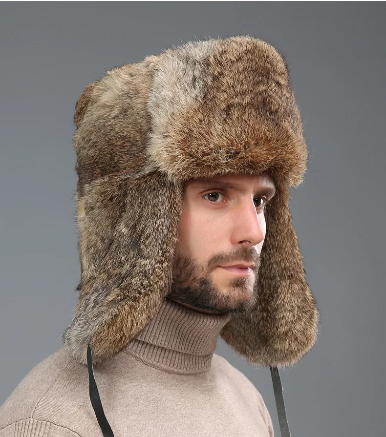 Top Trends: Winter Men&#039;s Immitation Faux Silver Fox Fur Bomber Hat Raccoon Fur Ushanka Cap Trapper Russian Man Ski Snow Bonnet Shoppable Styles