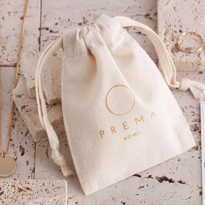 Top Trends: Natural Cotton Gift Bags 5x6cm 7x9cm 9x12cm 11x14cm Makeup Jewelry Logo Pouches Perfume Candle Underwear Packaging Dust Sack Shoppable Styles