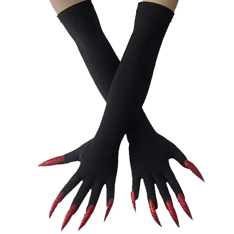 Top Trends: Cool Halloween Gloves Long Ghost Claw Dress Up Gloves Fashionable Red Long Nails Cosplay Halloween Funny Gloves A529 Shoppable Styles