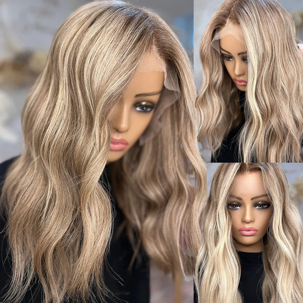 Top Trends: Highlight Wig Human Hair Body Wave Colored Brown Ombre Blonde Brazilian 360 Full Lace Closure Wigs For Women HD Transparent Lace Shoppable Styles