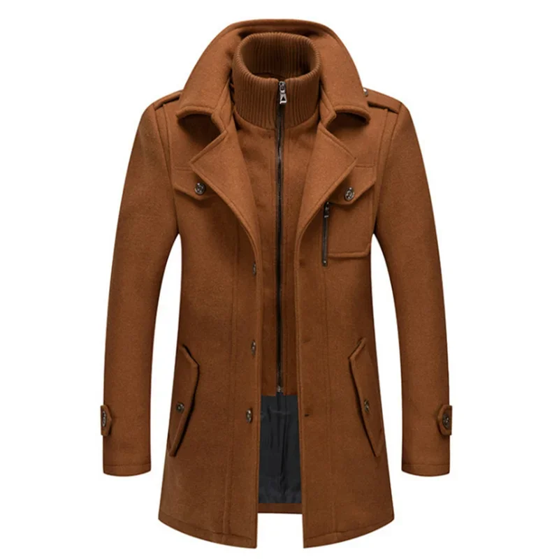 Top Trends: Men's Wool Blend Coat Solid Color Cold Resistant Wool Coat Double Neck Casual Windbreaker Autumn And Winter New Men's Coats Shoppable Styles