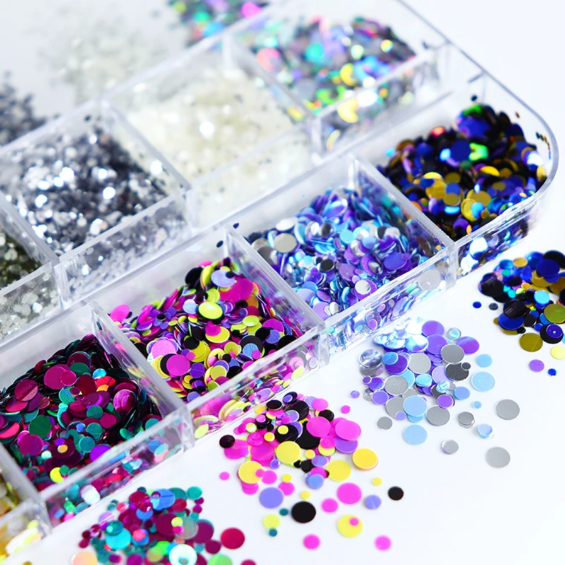 Top Trends: Circle Dot Glitter Sequins Nail Art Decoration Mix Color Round Flakes Designs For DIY Nail Polish Confetti Manicure Accessories Shoppable Styles - Image 4