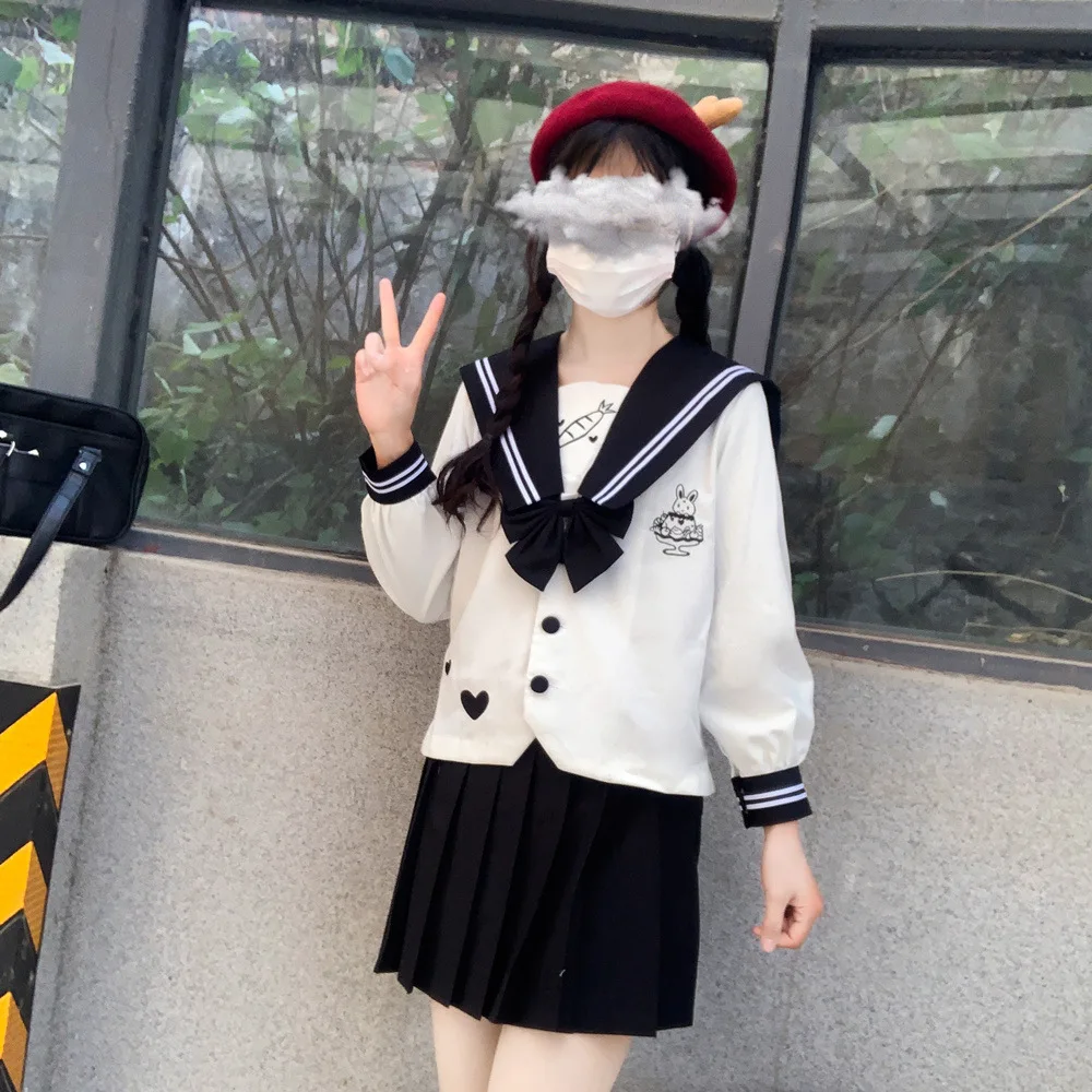 Top Trends: Japanese School Uniform For Girls Sweet And Cute Sailor Suit Long Skirt Pink High-quality Materials Clothes Anime COS Costume Shoppable Styles - Image 3