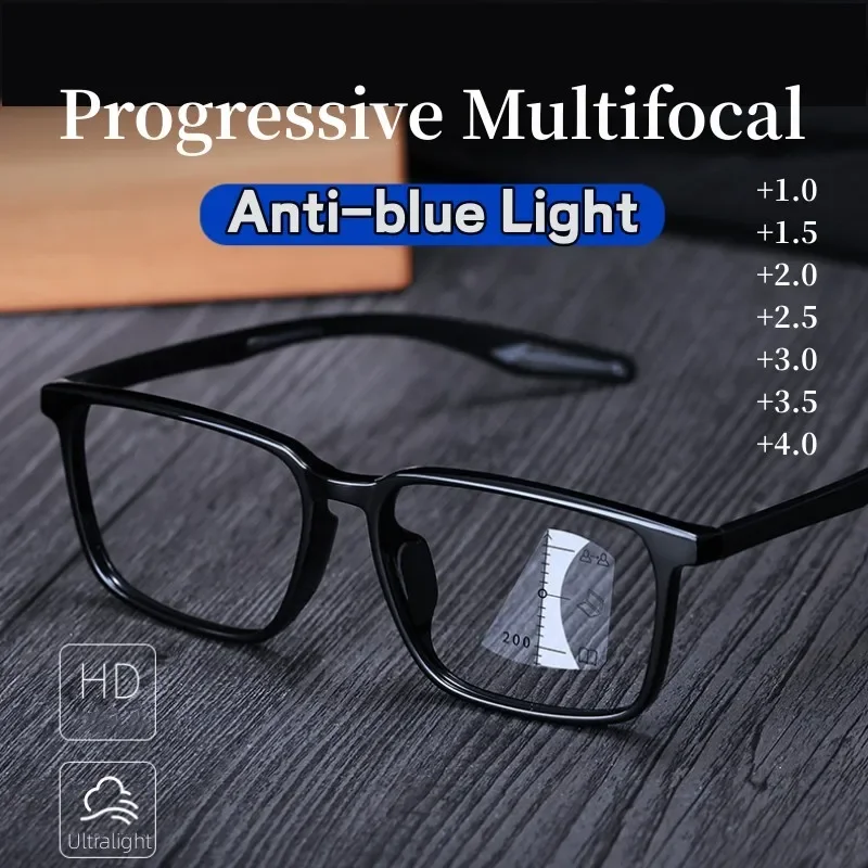 Top Trends: Progressive Multifocal Reading Glasses For Women Men Vintage Bifocal Far Near Sight Eyeglasses Sports TR90 Presbyopia Eyewear Shoppable Styles