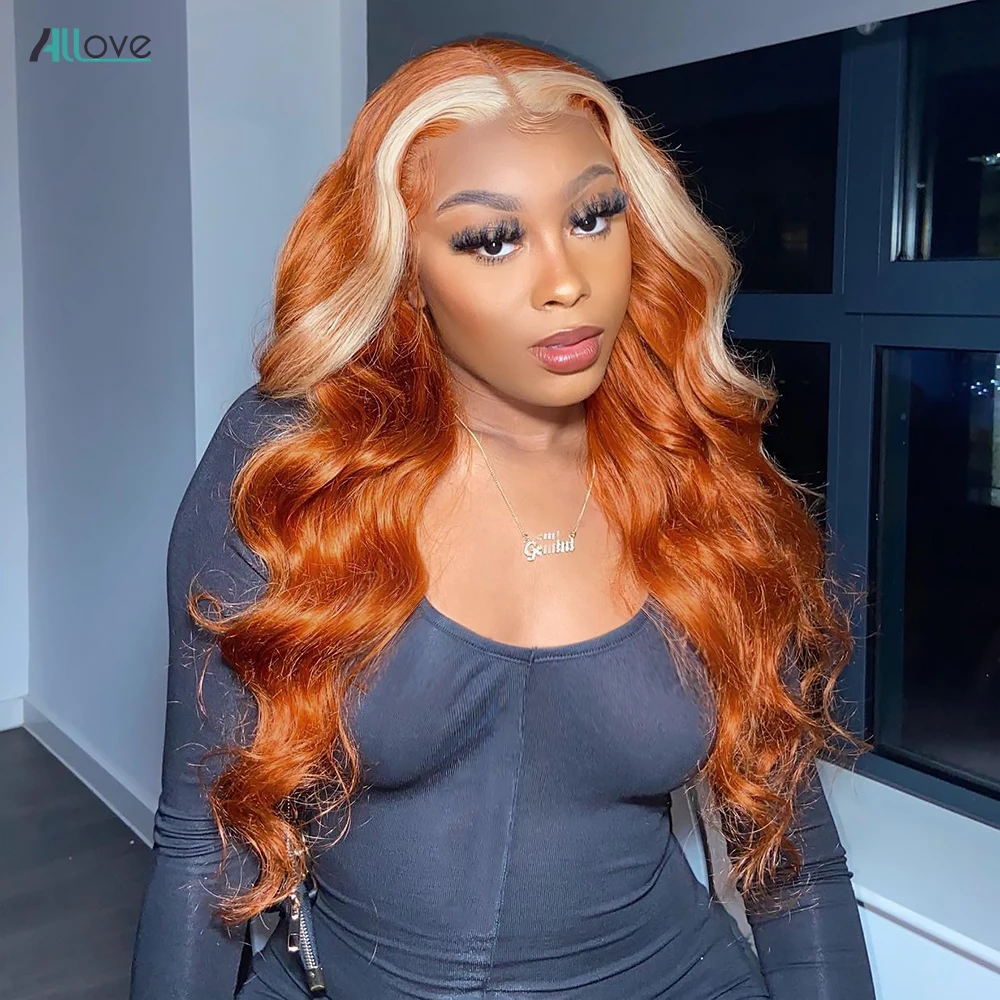 Top Trends: Allove 613 Highlight Ginger Lace Front Wig Glueless 13x4 HD Lace Frontal Wig Body Wave Hair Wig Blonde Closure Wig For Women Shoppable Styles