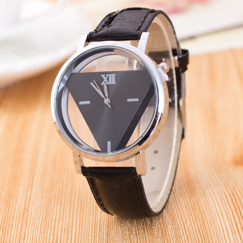 Top Trends: Simple INS Women Watch Personalized Double-sided Hollow Trendy Triangle Quartz Wristwatch Female Clock Gifts Shoppable Styles