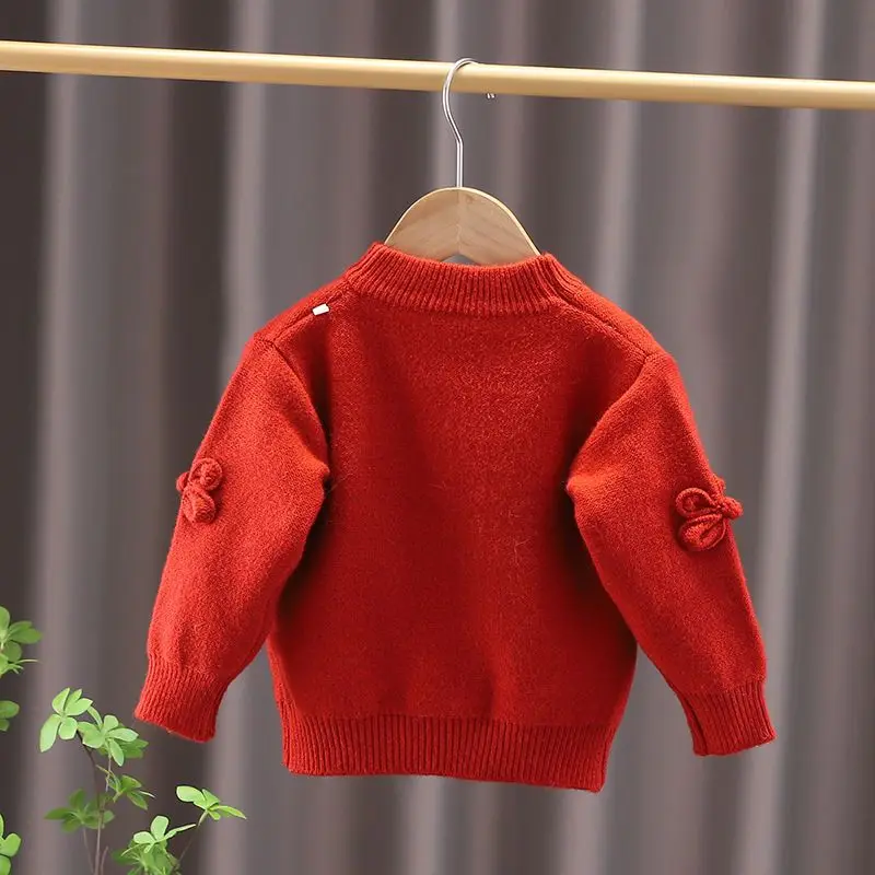 Top Trends: Children's Sweater Autumn And Winter New Girl's Round Neck Pullover Sweater Fashion Bowknot Knitwear Baby's Outwear Top Shoppable Styles - Image 2