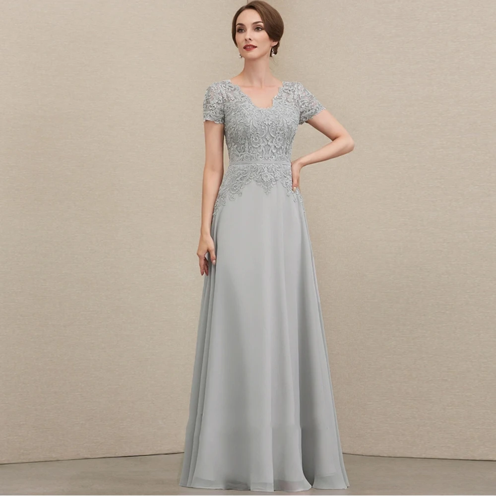 Top Trends: Short Sleeve Strapless Mother Of Bride Dresses With Lace 2023 Summer New Chiffon Wedding Party Dresses Zipper Back Vestidos De Shoppable Styles