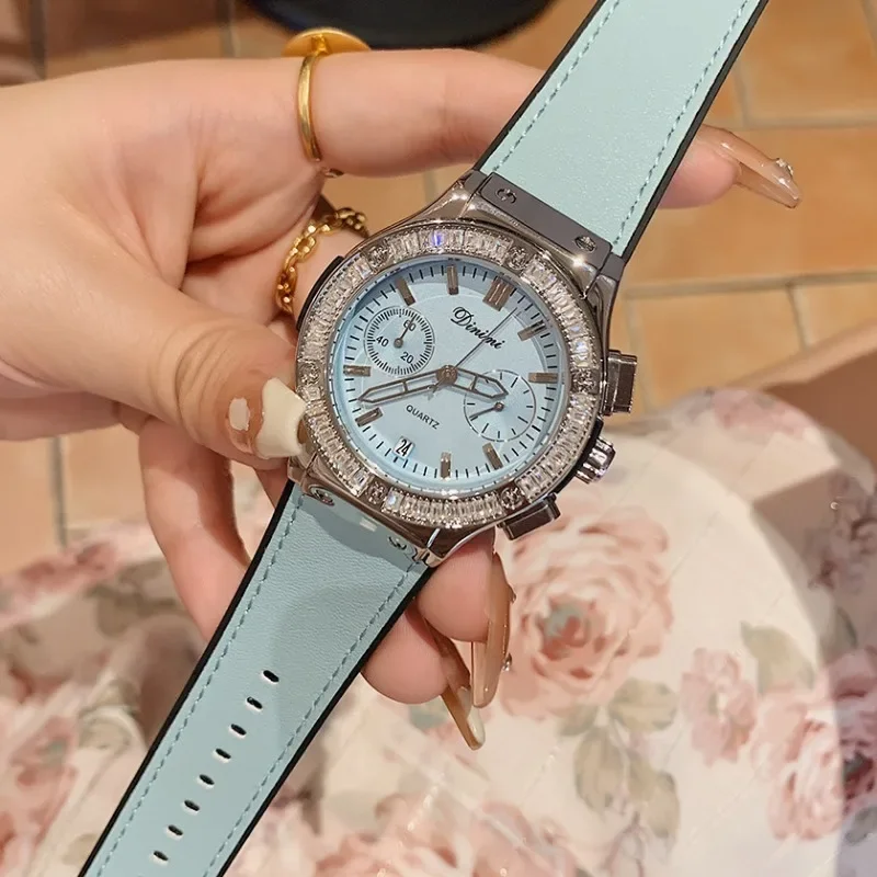 Top Trends: Exquisite Girl Gift Large Disc Ladies Clock Luxury Silicone Bands Casual Fashion Diamond Quartz Watches Womens Automatic Watch Shoppable Styles