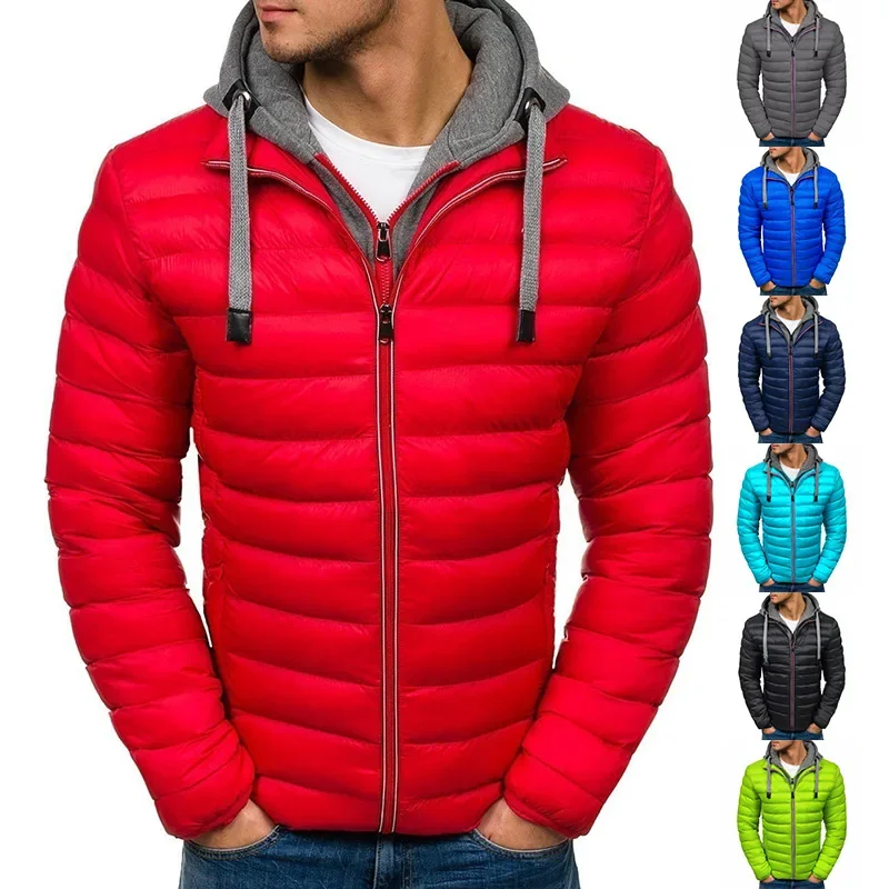 Top Trends: Winter Men&#039;s Cotton-padded Jacket Hooded Double Zipper Fake Two Cotton Clothes Warm Shoppable Styles