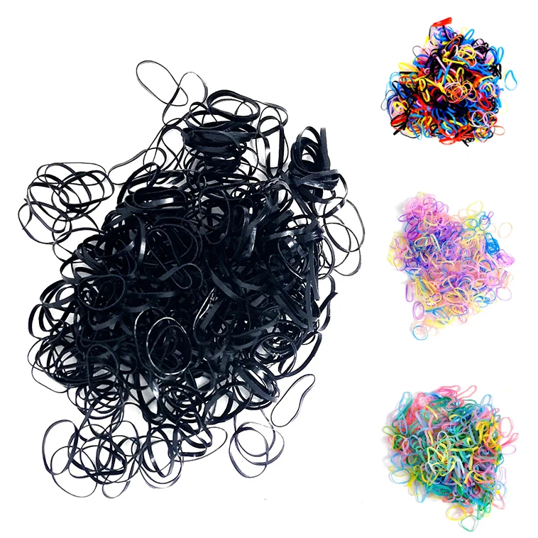 Top Trends: 1000PCS Children's Rubber Band Disposable Small Colored Transparent Black Baby Girl Baby Hair Band Kids Shoppable Styles