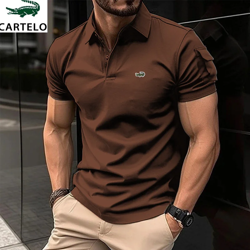 Top Trends: CARTELO Summer Embroidery Lapel Polo Shirt Men&#039;s Short Sleeve Business Casual Fashion Slim Fit Polo Shirt Male T-shirt Shoppable Styles