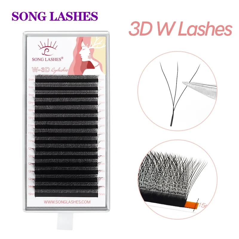 Top Trends: SONG LASHES 16 Rows 3D W Rows False Eyelash Extension Lashes Pure Darker Black Women Cosmetic Makeup Tools And Supplies Shoppable Styles