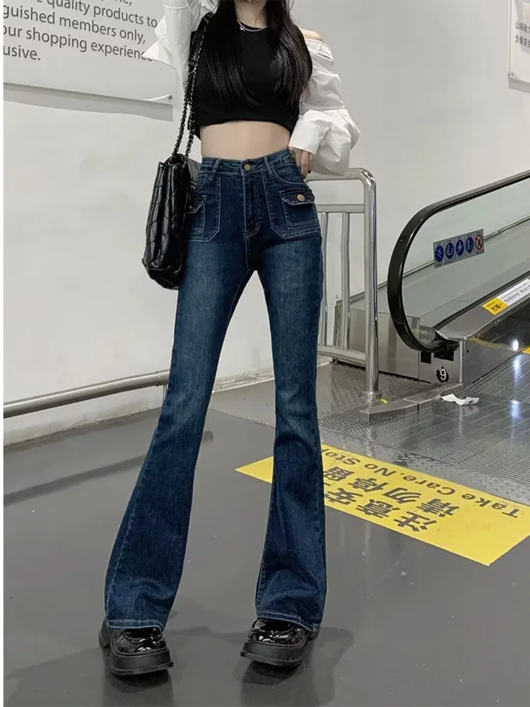 Top Trends: Zipper Art Harajuku Versatile Spring Jeans Pants Dark Wash Trendy Women's Straight Tube Pants New Lazy Women's Jeans Shoppable Styles