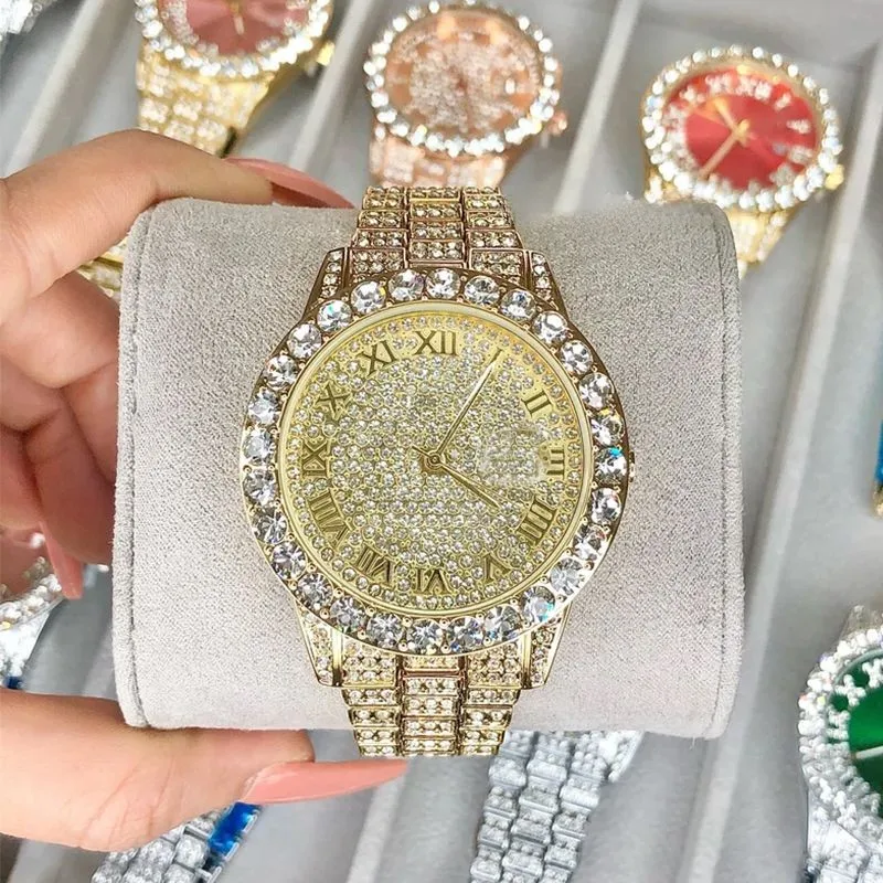 Top Trends: Luxury Full Diamond Watch For Women Elegant Brand Quartz Steel Bracelet Watches Ladies Zircon Crystal Fashion Wristwatch Clock Shoppable Styles